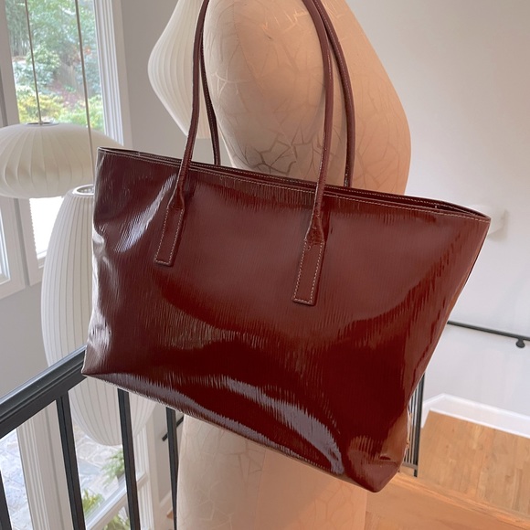 Prada Handbags - Prada Rust Patent Leather Shoulder Bag WITH AUTHENTICITY CARD